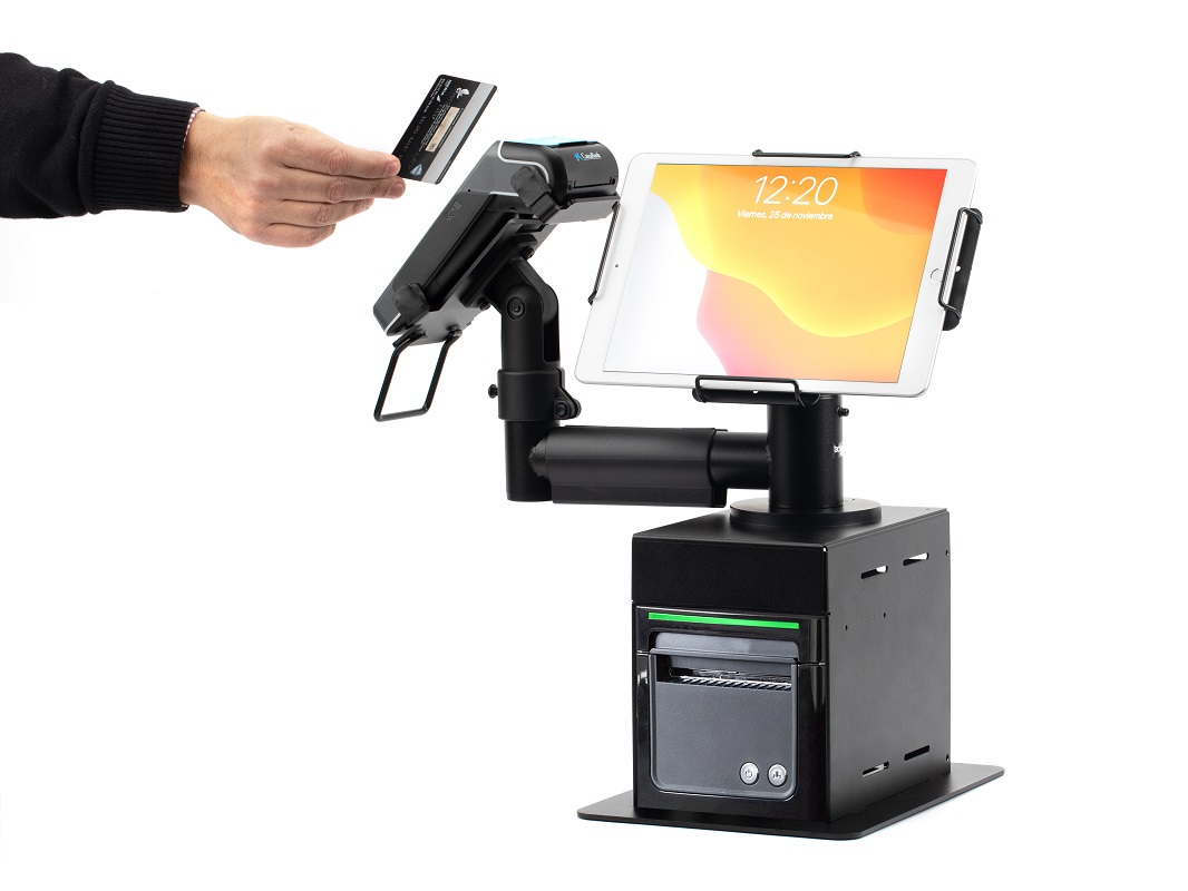 Self-ordering and Self-payment Compact Kiosk with Covered Printer