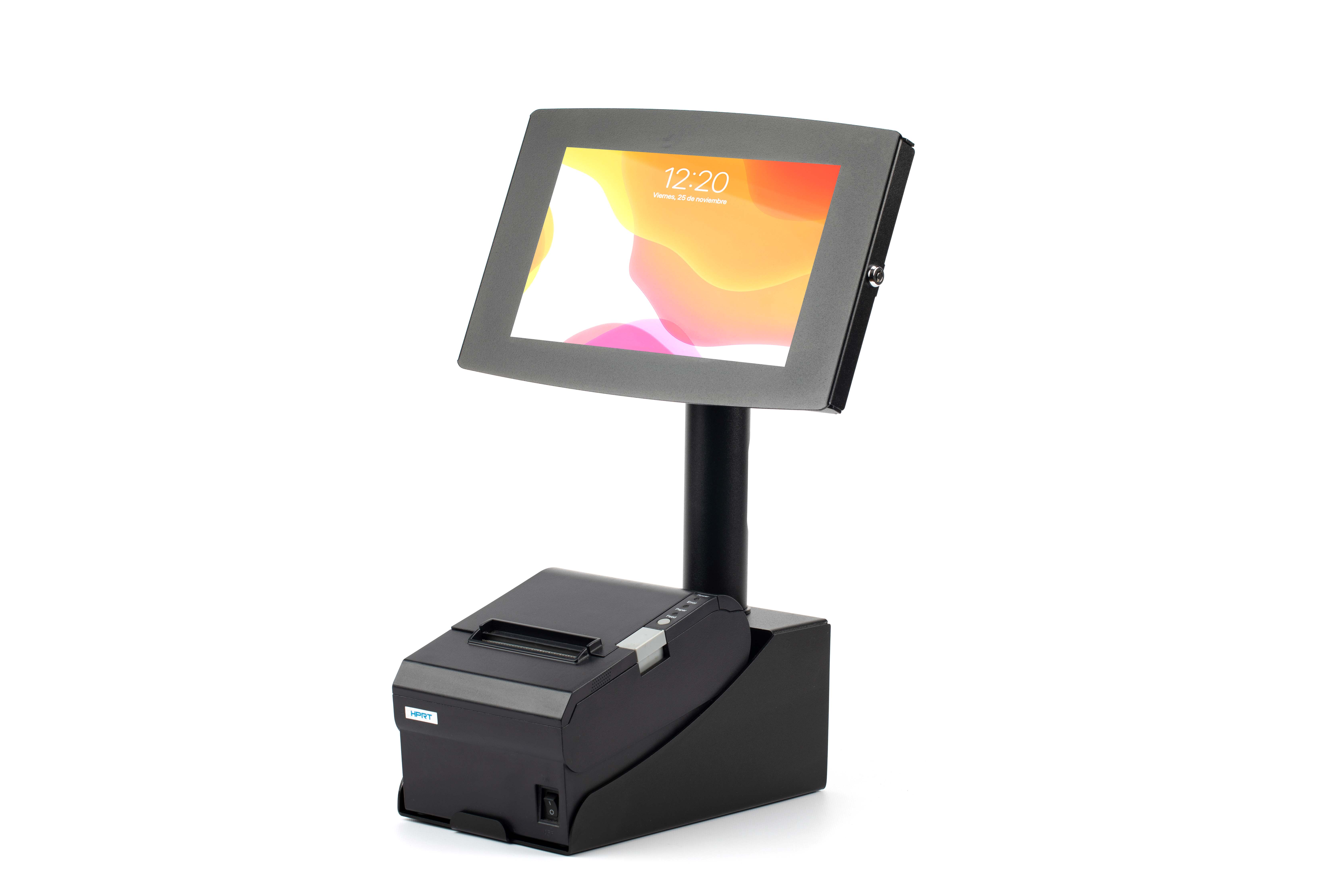 Queue Management and Check-in Compact Kiosk with Frame. Security Lock