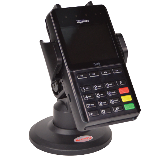 Soporte para terminales de pago y teléfonos móviles con Mini adaptador universal