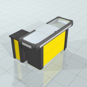 Moble caixa ergonòmic 1500 amb cuba simple | Mobles caixa registradora, per supermercats o comerços