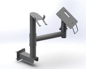 Solució a mesura per a TPV amb ancoratge a paret. | Configuracions de suports per a monitors pantalles impressores datafons al punt de venda en color negre