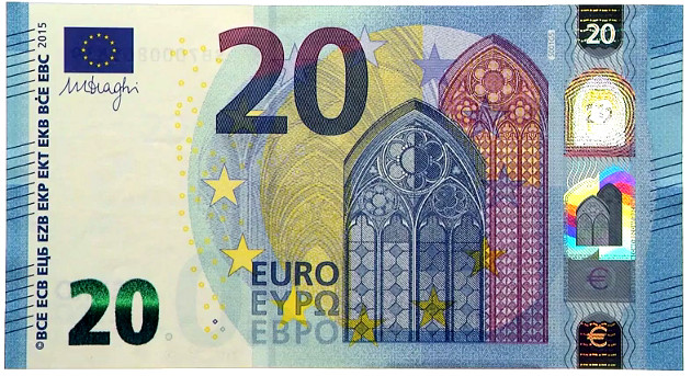 Bitllet de 20 Euros, el bitllet més falsificat