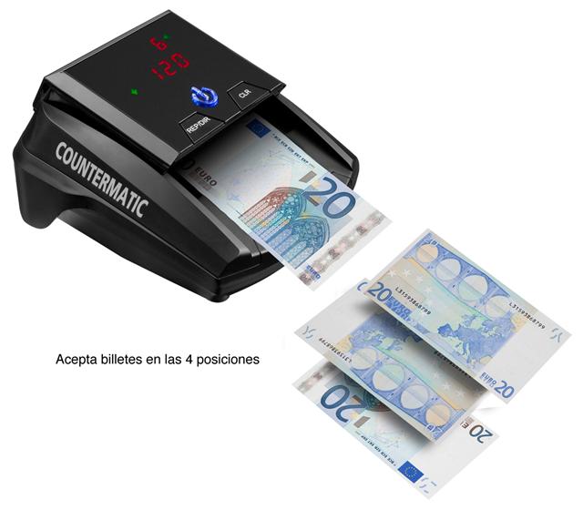 Detector de billetes falsos para Dólares Americanos, Euro, Libra Esterlina y Franco Suizo