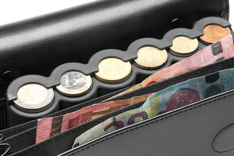 Coin & Note Leather Wallet with Coin Dispenser