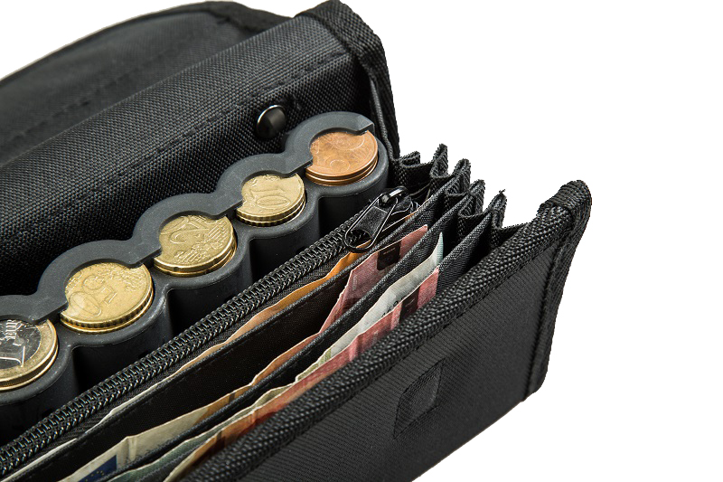 Portable Coin & Note Wallet with adjustable Belt