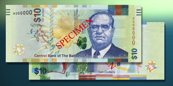 Nova versio del bitllet de $10 de Bahamas