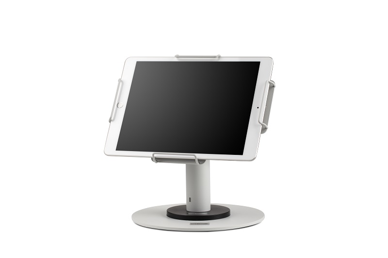 POS tablet stand for pharmacies.